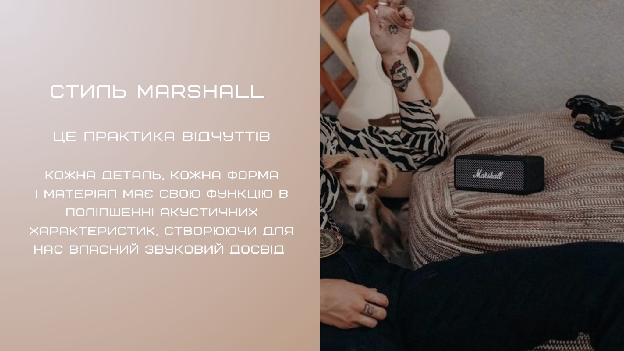 Стильный внешний вид колонки Marshall Emberton III Black and Brass